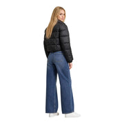 Columbia Schwarze, gesteppte Damen-Steppjacke aus Polyester mit kurzem Schnitt und Reißverschluss vorne für kaltes Wetter