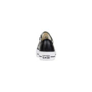 Converse Schwarze Damen-Plateau-Sneaker aus Leder mit glänzendem Leder-Obermaterial und weißer Gummisohletop Design