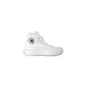 Weiß hoch-top Converse Damen-Plateau-Sneaker aus Stoff mit klassischem Canvas-Obermaterial und Gummisohle