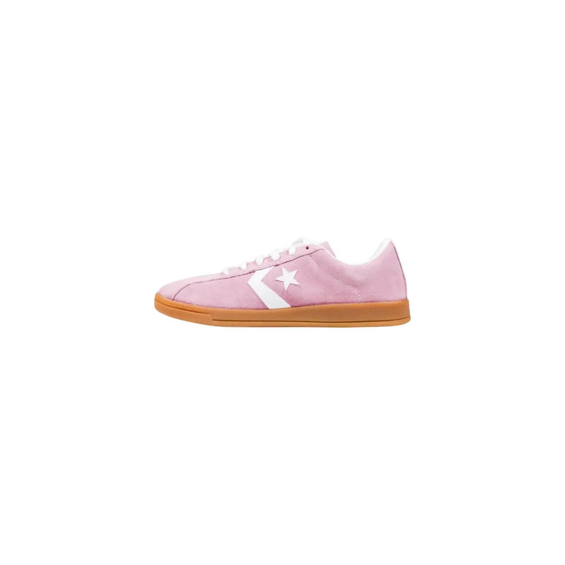 Converse Damen-Sneaker aus Leder, Modell Classic Ox, in Pink, mit rosa Wildleder, weißem Stern- und Chevron-Logo und Gummisohle