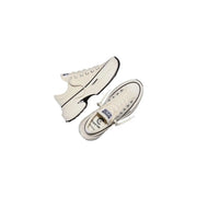 cremefarben converse Damen-Sneaker aus Stoff zum Hineinschlüpfen mit schwarzen Gummisohlen und kontrastierenden schwarzen Nähten