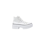 Converse Weiße Chuck Taylor Damen-Sneaker aus Stoff mit klobiger Plateausohle und schwarzer Zehennaht