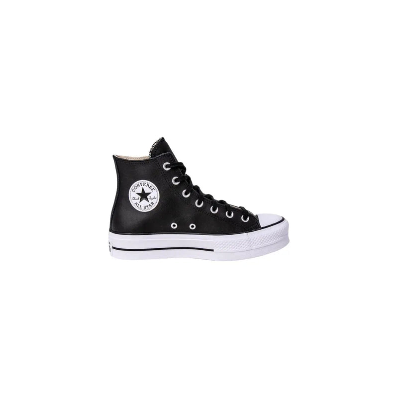 Schwarz Converse All Star hoch-top Sneaker mit weißer Gummisohle und Sternenlogo im weißen Polyurethan-Plateau-Stil für Damen