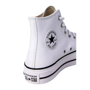 Converse Weiße Damen-Plateau-Sneaker aus Polyurethan mit weißem Chuck Taylor All Star High-Logo top mit schwarzem Stern-Logo