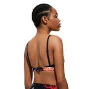 Desigual Damen-Bikini, schwarz, Polyamid-Elastan, mit schwarzem Träger und lebhaftem, farbenfrohem Blumenmuster am Band