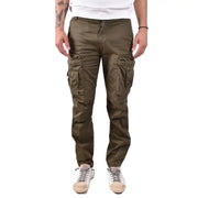 Diesel Grüne Herren-Cargohose aus Baumwolle mit mehreren aufgesetzten Taschen und schmal zulaufendem Bein für die Freizeit.