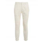 Dondup Herren-Baumwollhose in Grau mit cremefarbenen, schmal geschnittenen Chinos, klarem, tailliertem Design und Bügelfalten