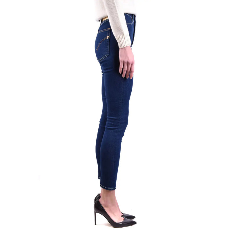 Dondup Dunkelblaue Damen-Jeans aus Baumwoll-Denim mit klassischer Struktur und dezenten Ziernähten