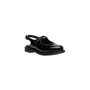 Schwarze Mary-Jane-Sandalen aus Lackleder mit Schnallenriemen und Plateausohle von Dr. Martens.