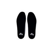 Schwarze Dr. Martens Damenschuhe aus Polyester, die die Rückseite zeigen und das elegante Design und das strapazierfähige Material hervorheben.