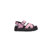 Dr. Martens Damen-Sandalen Voss II aus rosa Leder mit schwarzen Schnallen und klobiger Plateausohle