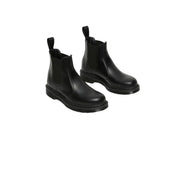Dr. Martens womens black leather Chelsea boots with rubber soles