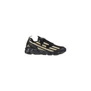 Black and beige geometric athletic shoe for men featuring modern design and comfort