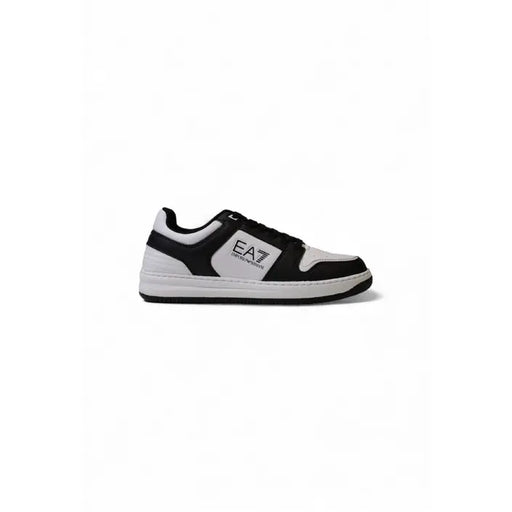 Black and white EA7 sneaker featured in EA7 Men White Sneakers with Laces