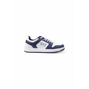 EA7 Men White Sneakers with Laces featuring a stylish white and navy design