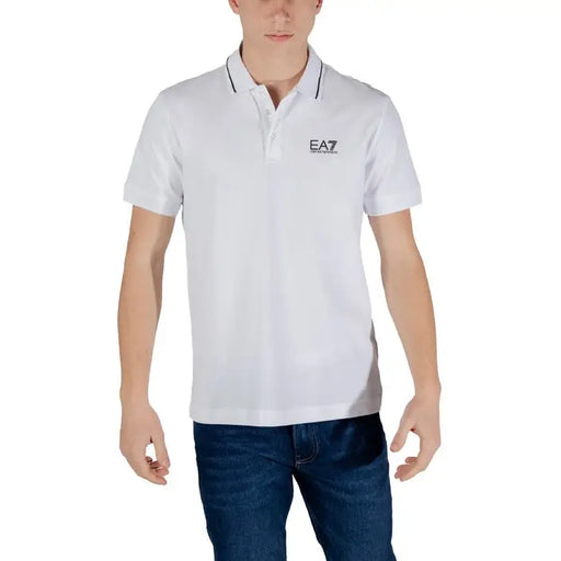White polo shirt from EA7 Men’s Blue Polo Shirt Spring Summer collection