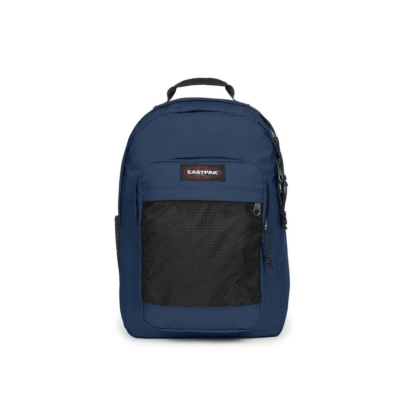 Eastpak Herrenrucksack aus marineblauem Polyamid mit schwarzem Netzeinsatz und Reißverschlusstasche, Maße: 29 x 44 x 28 cm