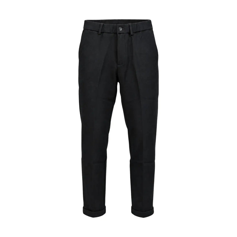 Schwarz Gianni Lupo Herren-Freizeithose aus Polyester mit elegantem, modernem Schnitt und dezenten Bundfalten.