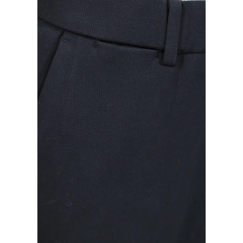 Schwarzer, maßgeschneiderter gianni lupo Herren-Freizeithose aus Polyester mit formgebendem Bund und dezenter Webstruktur