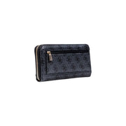 Schwarz guess Geldbörse mit Reißverschluss, dezentem Logo-Muster und goldfarbenen Reißverschlussdetails für optimale Organisation