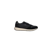 Guess men black sporty slip on sneakers with sleek modern design featuring suede and synthetic overlays