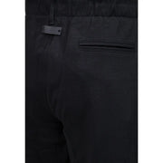 Guess Schwarze Herren-Baumwollhose mit normalem Bein, dezentem Webmuster und Markenlabel am Bund