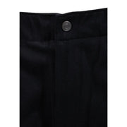 Guess Schwarze Herren-Baumwollhose mit normalem Bein, strukturiertem Stoff und Metallknopf am Bund