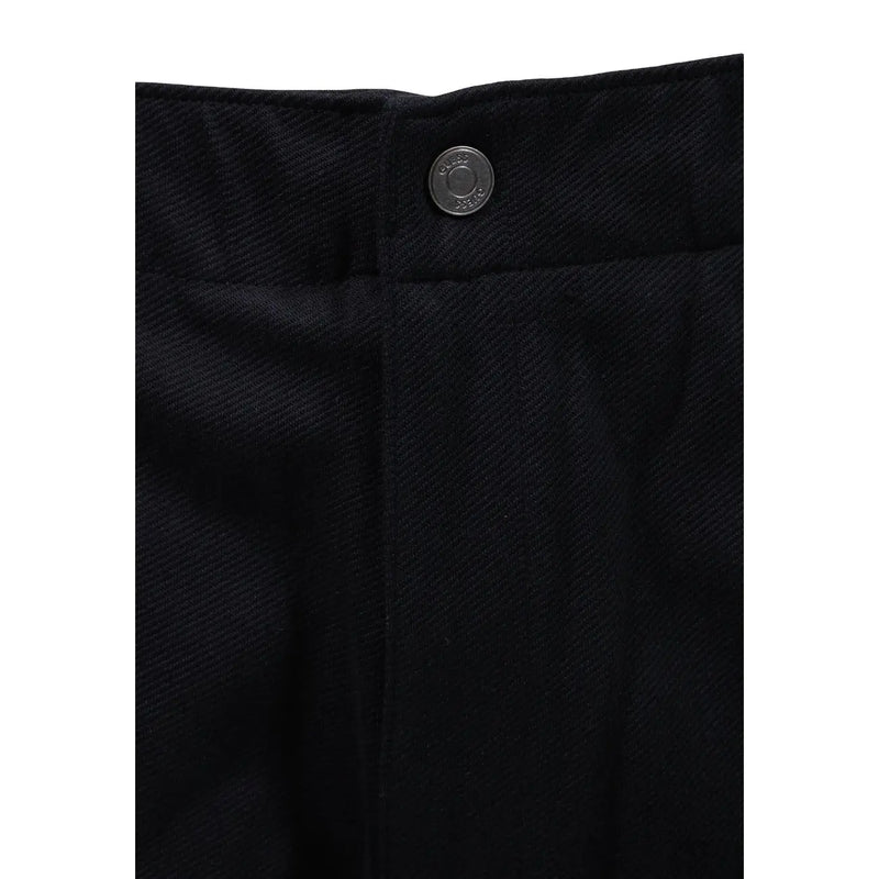 Guess Schwarze Herren-Baumwollhose mit normalem Bein, strukturiertem Stoff und Metallknopf am Bund