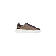 Guess men sneakers brown and beige patterned low-top sneaker with white rubber sole in polyurethane faux leather size 12