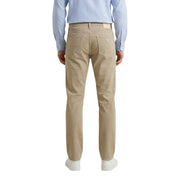 Beige guess men trousers made of cotton blend showing the back side with classic five-pocket design and subtle logo