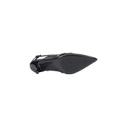 Guess Schwarze Lackleder-Slingback-Pumps für Damen mit spitzer Zehenpartie, niedrigem Absatz und synthetischem Knöchelriemen