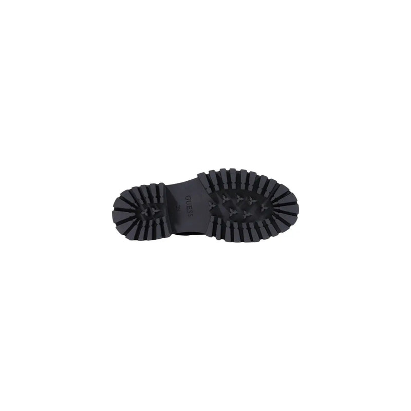 Schwarze Gummisohle mit tiefem, robustem Profil und Prägung guess Logo auf guess Damenstiefel schwarz Polyurethan-Gummi Fida