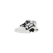 Guess Schwarze Damen-Sneaker aus Leder mit einem klobigen, weiß-schwarzen Design und wiederholten guess Logo an der Seite