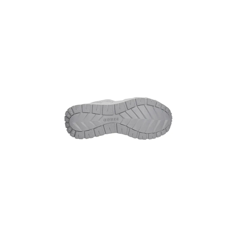 Graue Gummisohle mit strukturiertem Profil und guess Markenname eingeprägt guess Damen-Sneaker aus Polyester, silberfarben, Slip