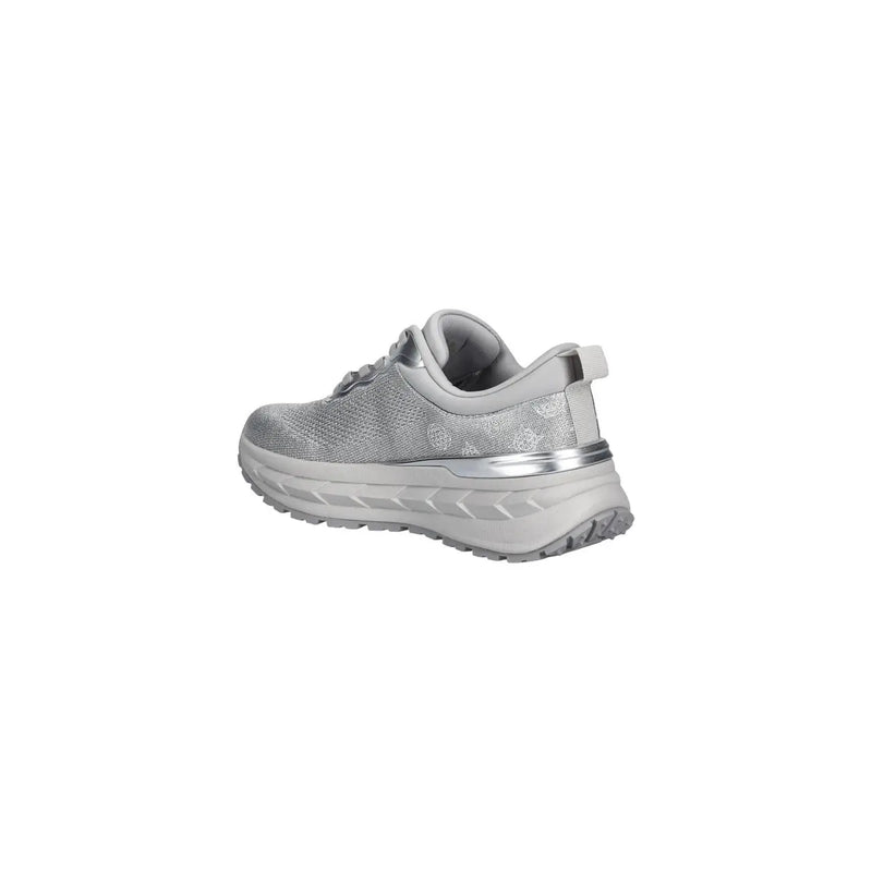 Guess Silberner Damen-Sneaker aus Polyester-Mesh mit metallischem Akzentstreifen und klobiger Sohle für lässige Anlässe