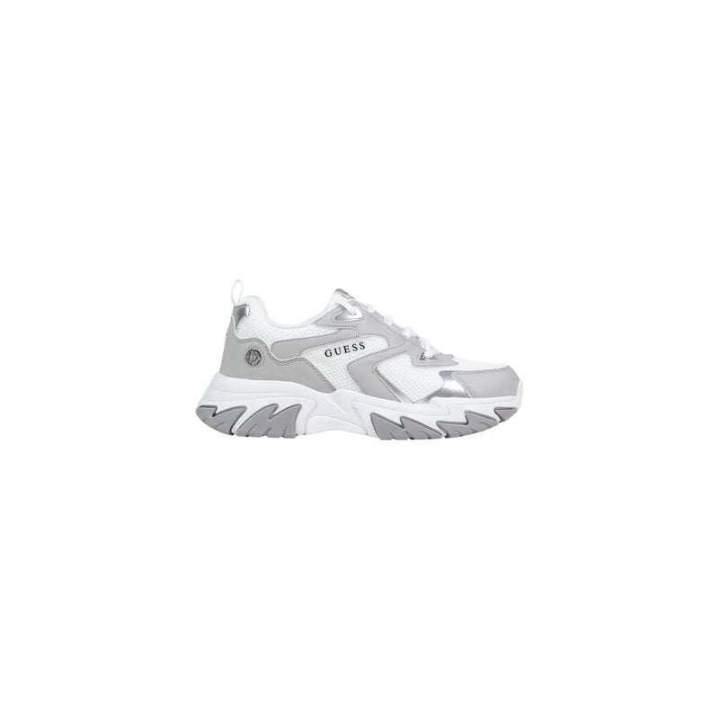 Guess graue Damen-Sneaker aus Polyester und Polyurethan, klobige Schnürung mit strukturiertem Obermaterial und Guess Logo an der Seite