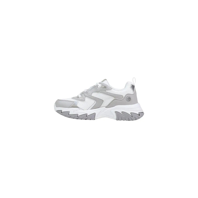 Guess Damen-Sneaker, grau, aus Polyester-Polyurethan, mit Schnürung, Mesh-Obermaterial, Zickzack-gemusterter Zwischensohle und strukturierter Außensohle