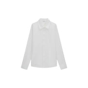 A guess Weißes Damen-Langarmhemd aus Baumwolle mit klassischem Knopfverschluss und elegantem Kragen