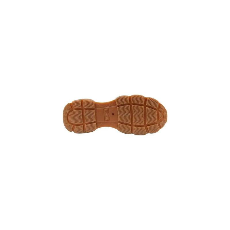 Hellbraune Gummisohle mit strukturiertem Gitterprofil und Melissa-Logo guess Weiße Damen-Sneaker aus Polyester und Polyurethan