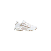 Guess Weiße Damen-Sneaker mit metallisch-goldenen Akzenten, klobiger Polyurethan-Mischung, Schnürung und profilierter Gummisohle