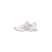 Guess Weiße und beige klobige Damen-Sneaker mit strukturiertem, mehrlagigem Design, Schnürschuhe aus Polyurethan-Mischgewebe