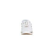 Rückansicht von guess Weiße Damen-Sneaker aus Polyurethan-Mischgewebe mit elegantem Design und silberfarbenem Metallic-Logo an der Ferse