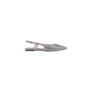 Guess Graue Damen-Slipper mit silberglitzerndem, spitzem Zehenbereich, Slingback-Flats und zartem Knöchelriemen