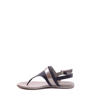 Hogan Zehentrenner-Sandalen aus Leder für Damen in Marineblau und Silber mit einem eleganten, minimalistischen Metallic-Riemendesign