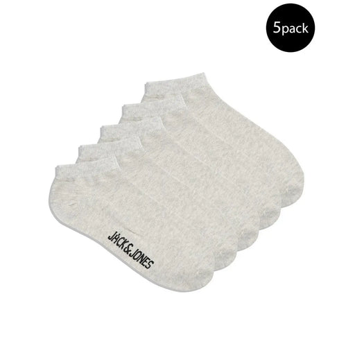 Five white ankle socks displayed with Jack & Jones Men Blue Fall Winter Underwear