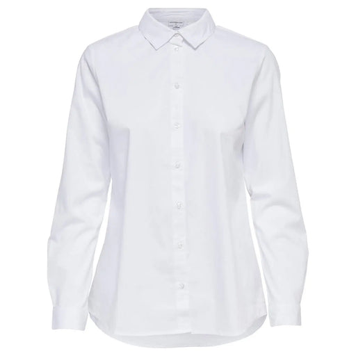 Jacqueline De Yong white long-sleeve button-down shirt for women