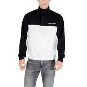Herren-Sweatshirt mit Stehkragen und schwarzem und weißem Color-Blocking-Design. Karl Lagerfeld Jeans