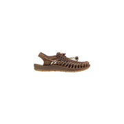 Braune, gewebte Ledersandalen von Keen für Damen mit geflochtenem Design und verstellbarem Riemen für den Frühling
