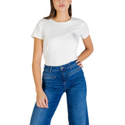 Liu Jo women black cotton round neck t-shirt with silver logo