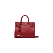 Rote Lederhandtasche mit geflochtenen Henkeln und goldfarbenen Beschlägen, Liu Jo Schwarze Boston-Tasche aus Kunstleder für Damen
